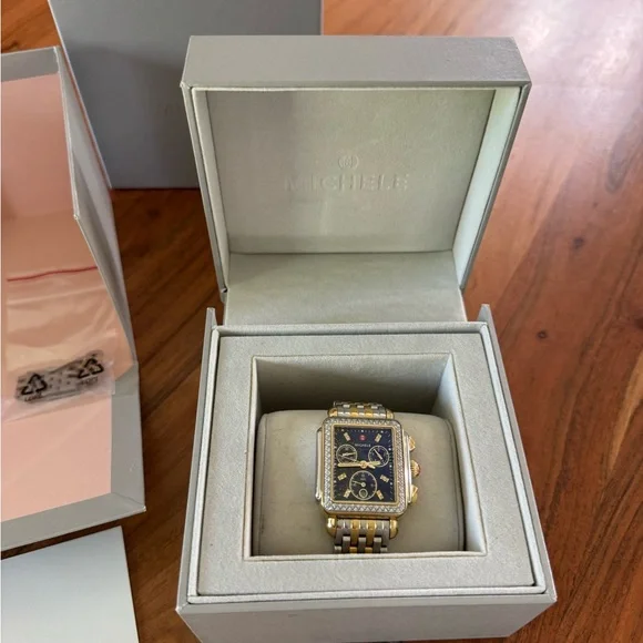 MICHELE Deco Diamond Chronograph Watch Head & Bracelet, 33mm - Picture 13 of 16